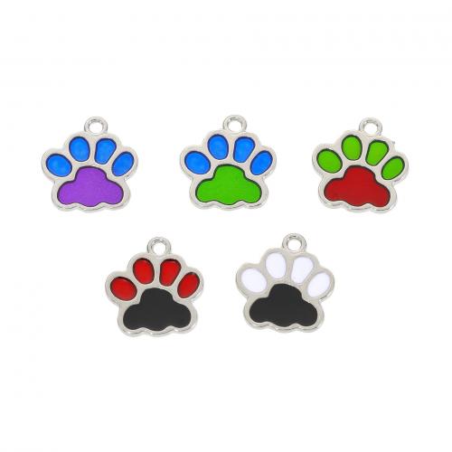 Zinc Alloy Enamel Pendants, Claw, silver color plated, DIY Approx 2mm [