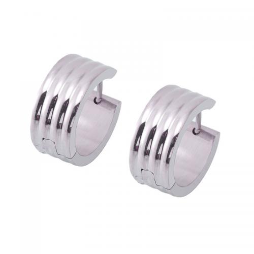 Stainless Steel Huggie Hoop Earring, 304 Stainless Steel, plated, Unisex, original color [