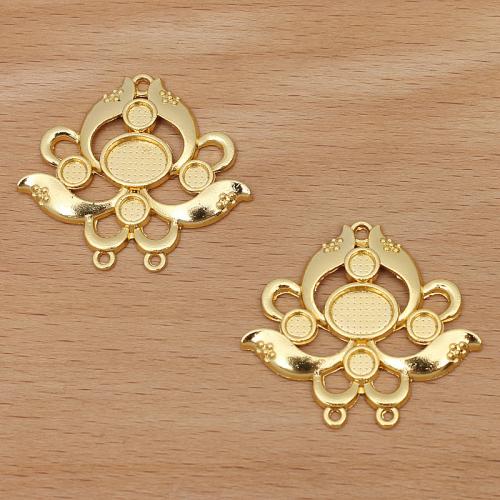 Flower Zinc Alloy Connector, plated, DIY & 1/2 loop Approx [