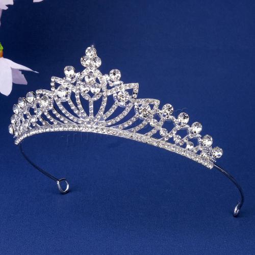 Bridal Tiaras, Zinc Alloy, Crown, plated, fashion jewelry & with rhinestone [