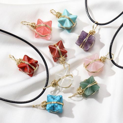 Gemstone Necklaces, with Wax Cord, fashion jewelry 12mm cm 