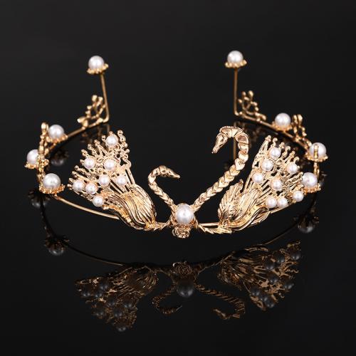 Tiaras nupciales, aleación de zinc, con Perlas de plástico ABS, Joyería & para mujer, más colores para la opción, Diameter: 17cm,Height: 7cm, Vendido por UD[