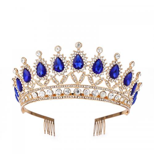 Tiaras nupciales, aleación de zinc, con diamantes de imitación, Joyería & diferentes estilos para la opción & para mujer & con diamantes de imitación, más colores para la opción, Diameter: 16.2cm,Height: 6.5cm, Vendido por UD[