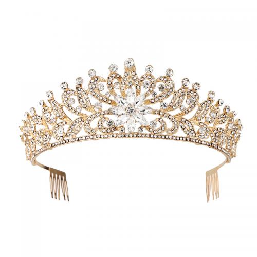 Braut Diademe, Zinklegierung, mit Strass, Modeschmuck & für Frau & mit Strass, keine, Diameter: 16.7cm,Height: 5.2cm, verkauft von PC