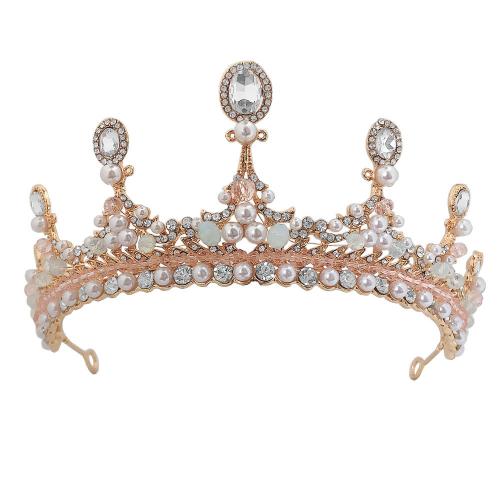 Braut Diademe, Zinklegierung, mit Strass & Kunststoff Perlen, Modeschmuck & verschiedene Stile für Wahl & für Frau & mit Strass, keine, Diameter: 16cm,Height: 7.5cm, verkauft von PC