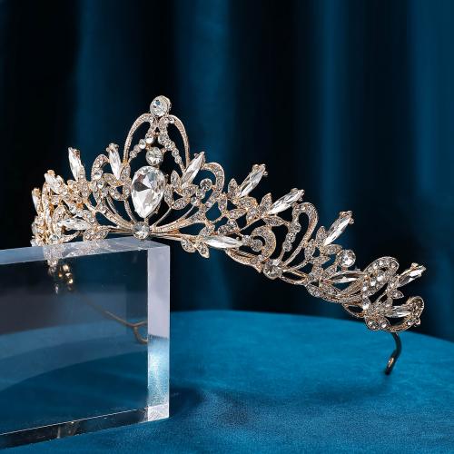 Tiaras nupciales, aleación de zinc, con diamantes de imitación, Joyería & diferentes estilos para la opción & para mujer & con diamantes de imitación, más colores para la opción, Diameter: 13.5cm,Height: 5cm, Vendido por UD[