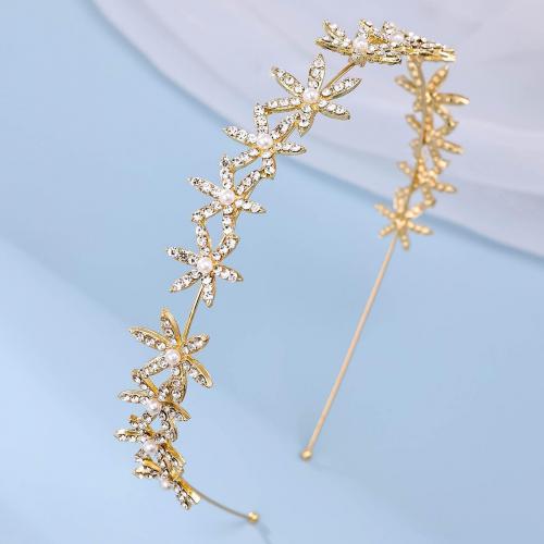 Hair Bands, Zinc Alloy, with Rhinestone & Plastic Pearl, fashion jewelry & for woman & with rhinestone 17cm,Width 2.1cm [