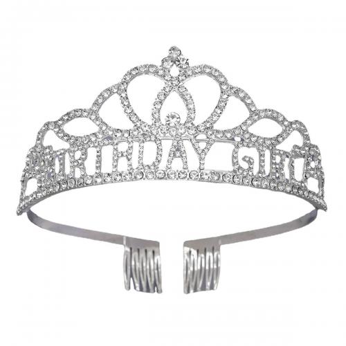 Bridal Tiaras, Zinc Alloy, with Rhinestone, fashion jewelry & for woman & with rhinestone 12cm 5cm [