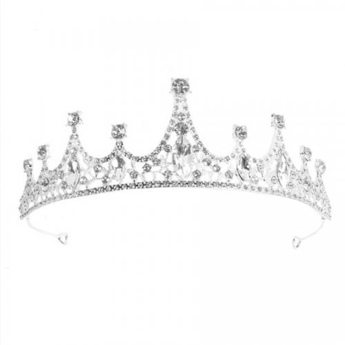 Bridal Tiaras, Zinc Alloy, with Rhinestone, fashion jewelry & for woman & with rhinestone 13.5cm 5cm [