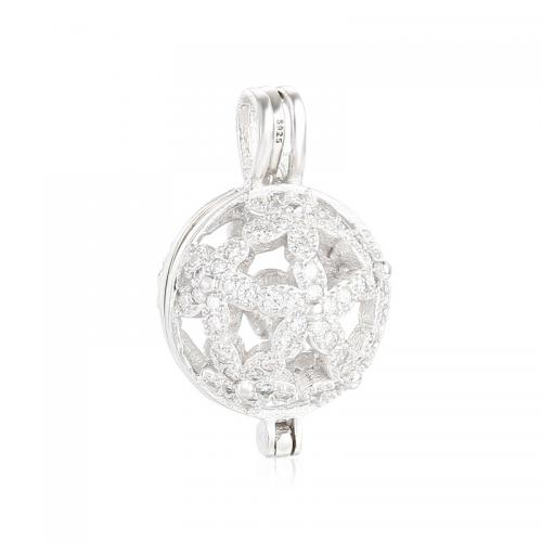 Argent sterling 925 Caution pendentif cage, DIY & styles différents pour le choix & pavé de micro zircon, Vendu par PC