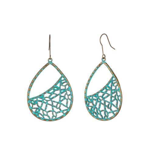 Boucle d'oreille goutte Zinc Alloy, alliage de zinc, larme, Placage, bijoux de mode & pour femme & creux Vendu par paire[