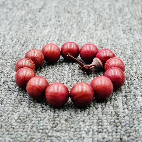 Wrist Mala, Sandalwood, Round, fashion jewelry & for woman, rose pink Approx 18 cm [