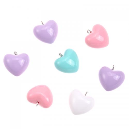 Fashion Plastic Pendants, Heart, plated, DIY Approx 