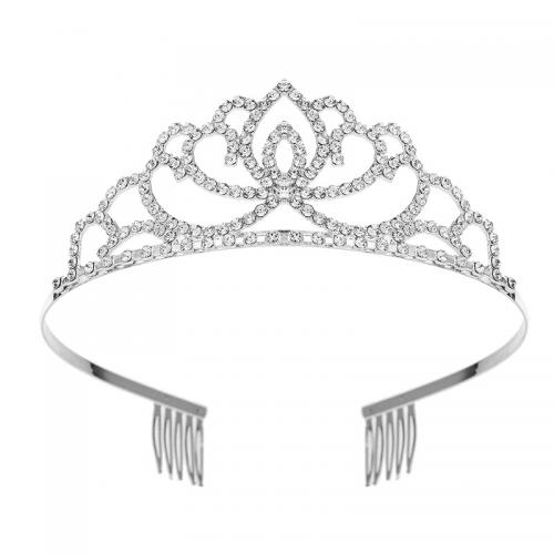 Tiaras nupciales, aleación de zinc, con diamantes de imitación, Joyería & diferentes estilos para la opción & para mujer & con diamantes de imitación, 150x130x45mm, Vendido por UD[