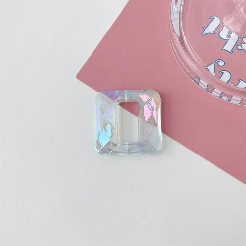 Plating Acrylic Beads, Square, UV plating, DIY 32.5mm 