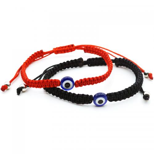 Evil Eye Jewelry Bracelet, Resin, with Nylon Cord, Round, evil eye pattern cm 