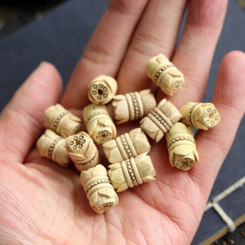 Original Wood Beads, Boxwood, Lotus Seedpod, Carved, DIY [