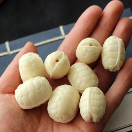 Perles en bois d'origine, Tagua, gravé, DIY, blanc, aboutuff1a2.8-3.2cm, Vendu par PC