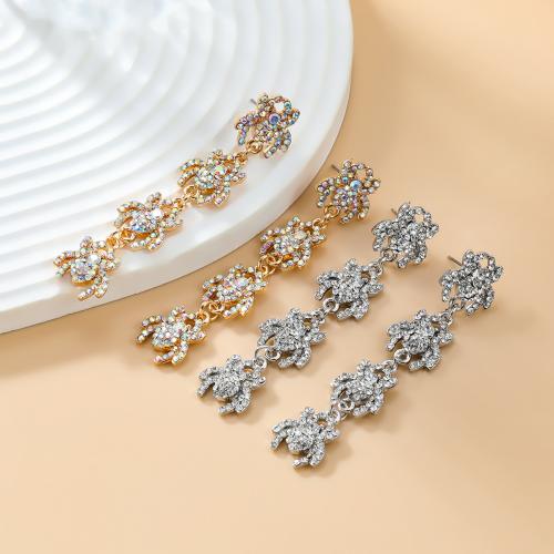 Zinc Alloy Rhinestone Drop Earring, Spider, fashion jewelry & for woman & with rhinestone [