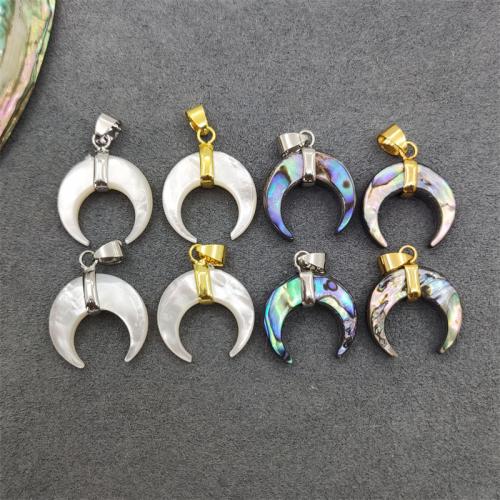 Zinc Alloy Shell Pendants, with Zinc Alloy, plated, random style & fashion jewelry & DIY & mixed, mixed colors [