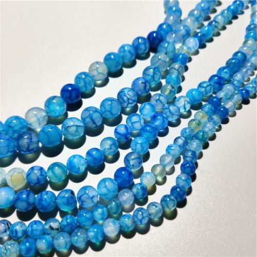 Natural Dragon Veins Agate Beads, Round, DIY Approx 38 cm [