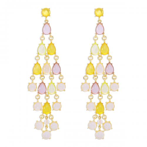 Zinc Alloy Stud Earring, with Resin, plated, fashion jewelry & for woman [