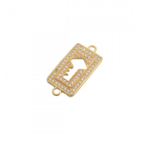 Cubic Zirconia Micro Pave Brass Connector, plated, DIY & micro pave cubic zirconia, gold Approx 1.5mm [