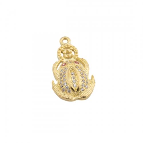 Cubic Zirconia Micro Pave Brass Pendant, plated, DIY & micro pave cubic zirconia, gold Approx 1.5mm [