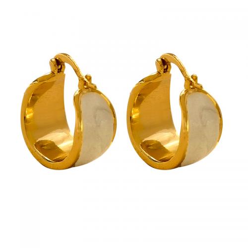 Brass Drop Earring, real gold plated, for woman & enamel, gold [