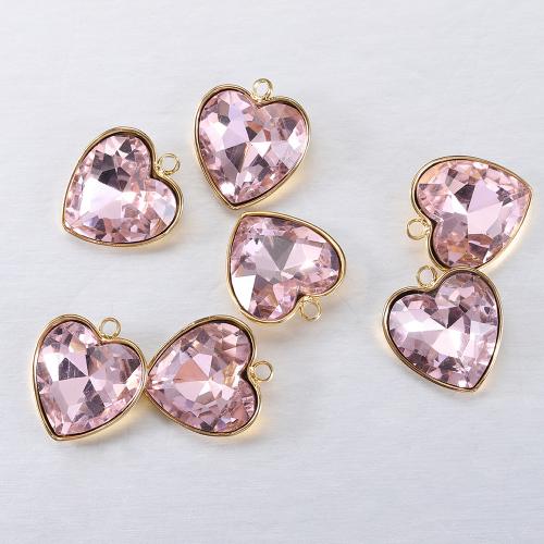 Stainless Steel Heart Pendants, 304 Stainless Steel, with Crystal, DIY 