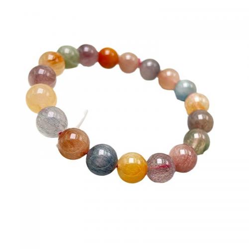 Bracelets quartz, Quartz de peau de lapin, Rond, poli, unisexe & normes différentes pour le choix, Vendu par brin