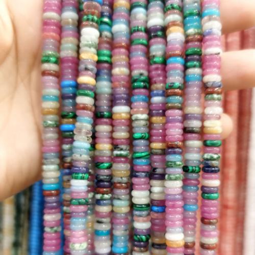 Single Gemstone Beads, Natural Stone, Flat Round, DIY Approx 38 cm [