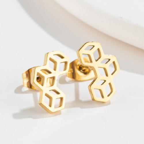 Stainless Steel Stud Earring, 304 Stainless Steel, Vacuum Ion Plating, fashion jewelry & for woman & hollow 