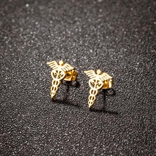 Stainless Steel Stud Earring, 304 Stainless Steel, Vacuum Ion Plating, fashion jewelry & for woman & hollow 