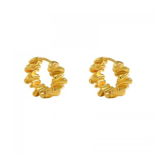 Brass Hoop Earring, plated, fashion jewelry & for woman [