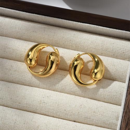 Brass Hoop Earring, Teardrop, plated, fashion jewelry & for woman [