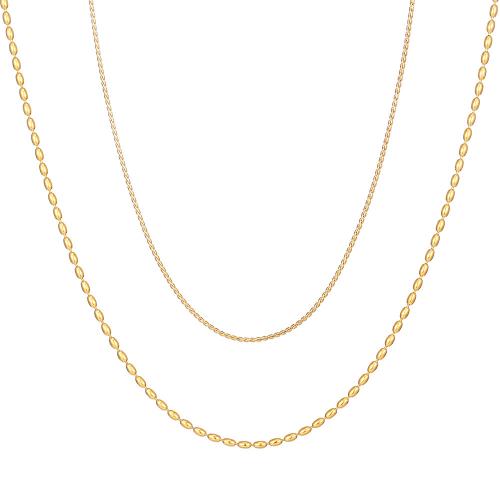 Collier de bijoux de titane, Acier titane, avec 1.97inch chaînes de rallonge, Placage, Double couche & bijoux de mode & pour femme, plus de couleurs à choisir Environ 17.71 pouce, Vendu par PC[