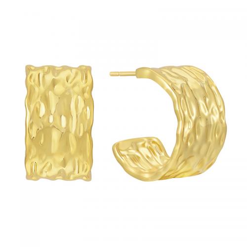 Brass Stud Earring, Letter C, 18K gold plated, fashion jewelry & for woman [