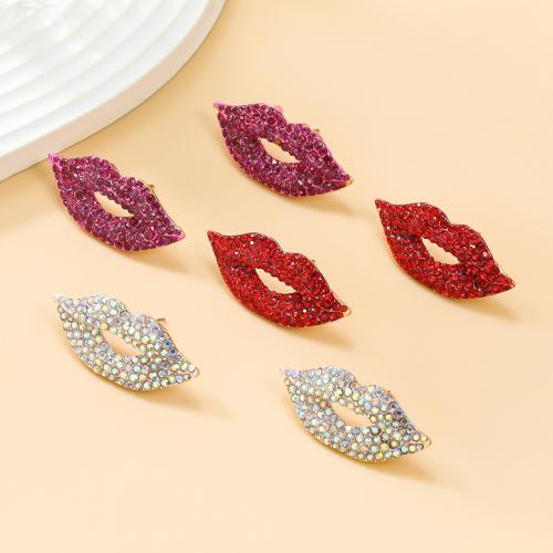 Zinc Alloy Rhinestone Stud Earring, fashion jewelry & for woman & with rhinestone 