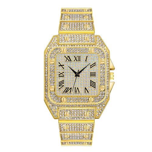 alliage de zinc bracelet de montre, avec verre, cadre, Placage, mouvement chinoise & styles différents pour le choix & pour femme & avec strass, watch size bangle inner diameter 60mm, Vendu par PC