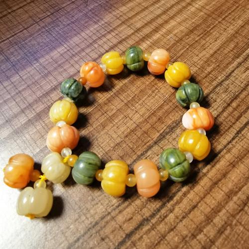 Jade Bracelets, Lighter Imperial Jade, Pumpkin, fashion jewelry & for woman 12mm Approx 18 cm [