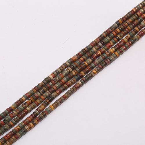 Single Gemstone Beads, Picasso Jasper, Flat Round, DIY mixed colors Approx 38 cm 