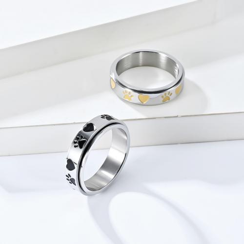 Titan Stahl Fingerring, Titanstahl, poliert, Modeschmuck & unisex & verschiedene Größen vorhanden, keine, wide:6mm, verkauft von PC[