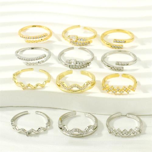 Cubic Zirconia Micro Pave Brass Finger Ring, plated & micro pave cubic zirconia & for woman Minimum inner diameter :17mm 