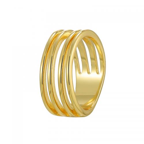 Brass Finger Ring, plated & for woman, golden [