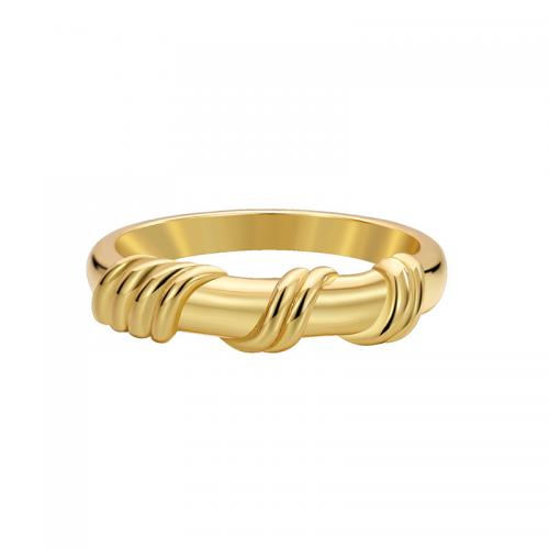 Brass Finger Ring, plated & for woman, golden [