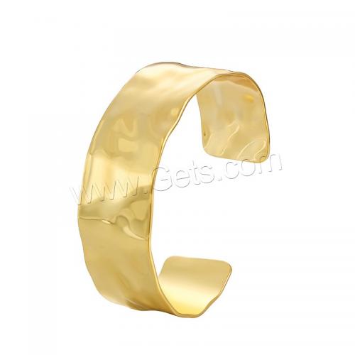 Brass Cuff Bangle, plated, for woman, golden [