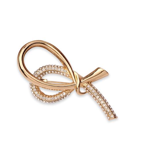 Rhinestone Zinc Alloy Brooch, fashion jewelry & for woman & with rhinestone, golden 