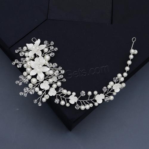 Headband, Zinc Alloy, with Rhinestone & Plastic, fashion jewelry & for woman & with rhinestone, silver color 