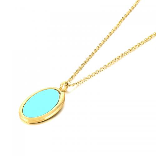 Stainless Steel Jewelry Necklace, 304 Stainless Steel, with Acrylic, Vacuum Ion Plating & fashion jewelry & for woman 